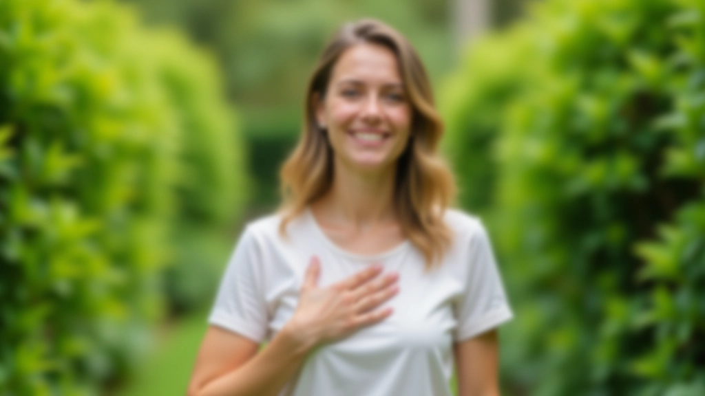 Pessoa respirando conscientemente em espaço natural ao ar livre